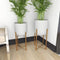 Set of 2 Indoor Metal Planters with Stand and Pots White/Gold - CosmoLiving by Cosmopolitan