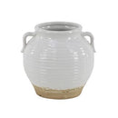 8" Wide Ceramic Planter Pot with Side Handles White - Olivia & May