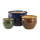 Set of 3 Indoor/Outdoor Ceramic Plant Pots - Zings & Thingz