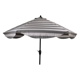 9' Cabana Round Scalloped Patio Umbrella DuraSeason Fabric™ Black - Threshold™