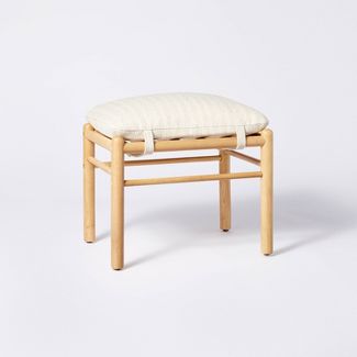 Emery Wood and Upholstered Ottoman with Straps - Threshold™ designed with Studio McGee
