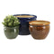 Set of 3 Indoor/Outdoor Ceramic Plant Pots - Zings & Thingz