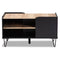 Lilith Two-Tone Wood and Metal 3 Tier Coffee Table Black/Oak Brown - Baxton Studio