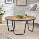Nita Modern Industrial Handcrafted Wooden Coffee Table Natural/Black - Christopher Knight Home
