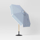 6.5'x6.5' Valence Outdoor Patio Umbrella with Trim Blue/Ivory - Threshold™ designed with Studio McGee