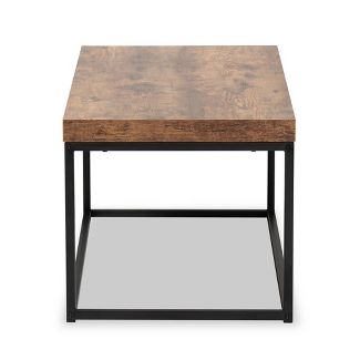 Bardot Wood and Metal Coffee Table Walnut Brown/Black - Baxton Studio