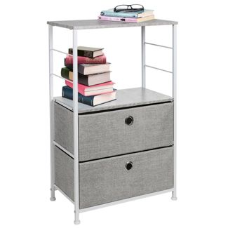 Sorbus Drawer Nightstand Shelf for Bedroom Home Gray
