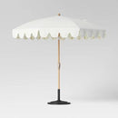 9'x9' Scalloped Outdoor Market Umbrella Ivory - Threshold™ designed with Studio McGee