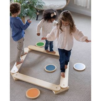 Little Partners Learn 'N Balance Set with 4 Stepping Stones - Natural