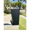 28" Kante Lightweight Concrete Modern Tapered Tall Square Outdoor Planter Black - Rosemead Home & Garden, Inc
