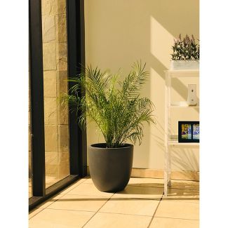 Rosemead Home & Garden, Inc. 17" Concrete/Fiberglass Modern Indoor/Outdoor Planter Charcoal Gray