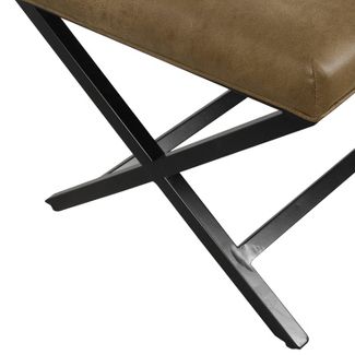 X-Design Bench Faux Leather Brown - HomePop