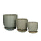 7.75" 3pc Modern Metal Planter Pots Light Gray - Olivia & May
