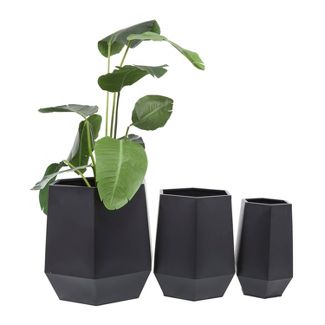 19.7" 3pc Modern Metal Planter Pots - Olivia & May