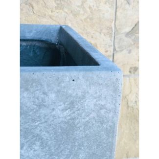 19" Square Concrete/Fiberglass Modern Elegant Bowl Indoor/Outdoor Planter Slate Gray - Rosemead Home & Garden, Inc.