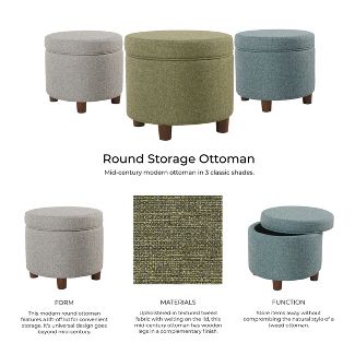 Round Storage Ottoman - Homepop