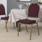 Flash Furniture HERCULES Series Dome Back Stacking Banquet Chair in Beige Patterned Fabric - Gold Frame