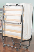 Linon Luxor Folding Rollaway Cot-Sized Bed with 4.5" Mattress, Memory Foam, Single