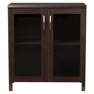 Sintra Modern and Contemporary Sideboard Storage Cabinet with Glass Doors - Dark Brown - Baxton Studio