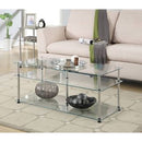 Classic Glass 3 Tier Coffee Table Clear Glass - Breighton Home