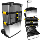 Stalwart Massive and Mobile 3-Part Stainless Steel Tool Box
