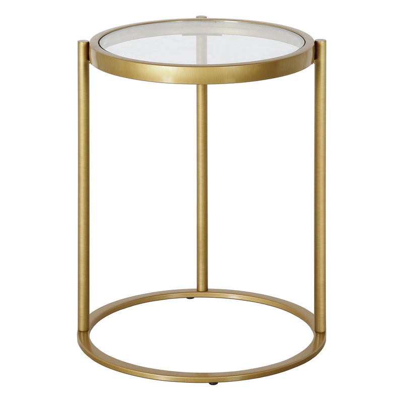 Evelyn&Zoe Modern/Contemporary 16" Wide Brass Side Table