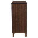 Sintra Modern and Contemporary Sideboard Storage Cabinet with Glass Doors - Dark Brown - Baxton Studio