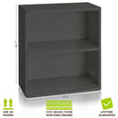 Way Basics Duo Rectangle Storage Shelf Charcoal Black