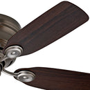 Hunter 42" Low Profile Antique Pewter Ceiling Fan with Pull Chain