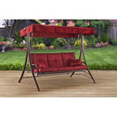 Mainstays Callimont Park 3-Seat Canopy Porch Swing Bed, Red