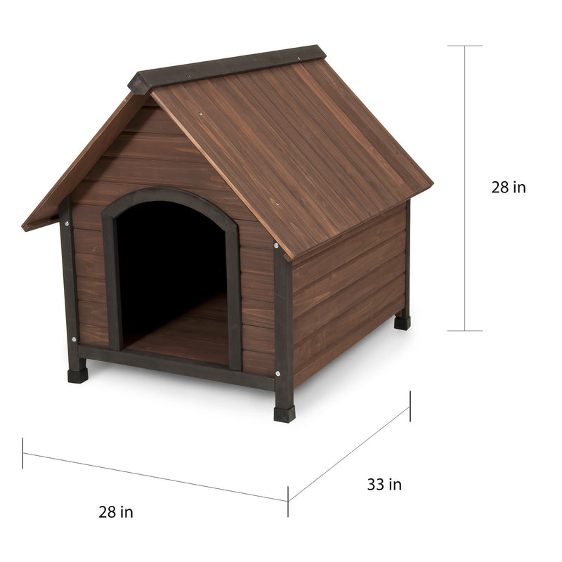 Aspen Pet Ruff Hauz Peak Roof Wooden Dog House, Large, 38"L x 31"W x 34"H