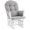 Angel Line Windsor Glider and Ottoman White Finish and Gray Cushions