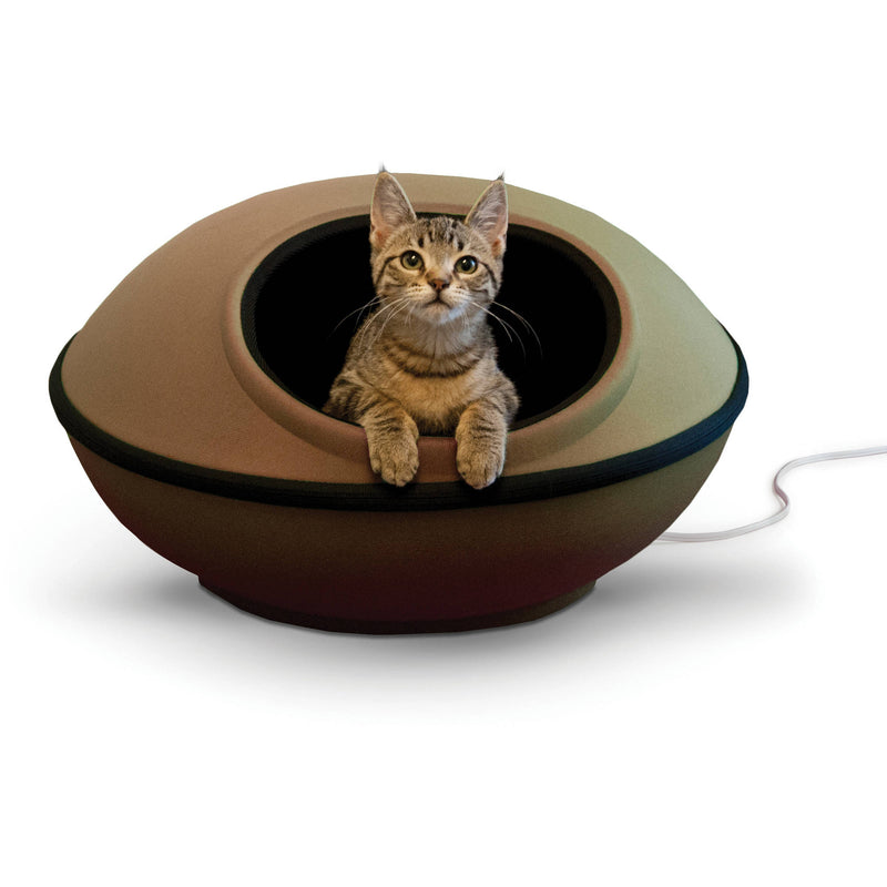 K&H Pet Products Thermo-Mod Dream Pod Pet Bed, Tan/Black