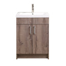 Mainstays Farmhouse 24.4 Inch Rustic Gray Single Sink Bathroom Vanity with Top, Assembly Required