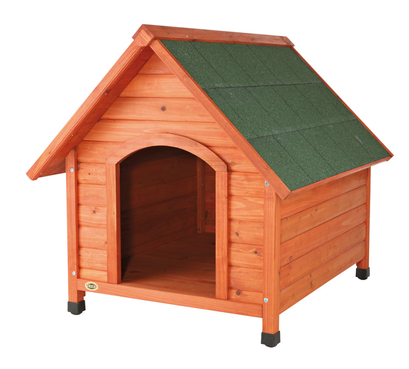 TRIXIE Pet Products Natura Cottage Dog House, Peaked Roof, Adjustable Legs, Brown, Medium-Large