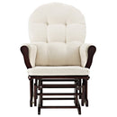 Angel Line Windsor Glider and Ottoman Espresso Finish and Beige Cushions