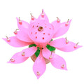 8/14pcs Candle Lotus Flower Rotating Happy Birthday Musical Candle Party DIY Cake Decoration Candles For Children Birthday Gift