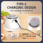 304 Stainless Steel Mini Food Chopper 350ml USB Wireless