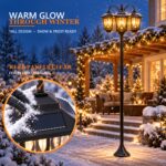 73&quote; 3-Head Solar Lamp Post Light – Dusk to Dawn Outdoor Street Light