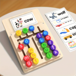 Letter Matching & Spelling Game with 12 Double-Sided Cards