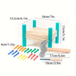 Wooden Pounding Table Bench Toy with Nails for Toddlers