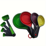8-Piece Collapsible Silicone Measuring Cups & Spoons Set - Green