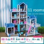 4-Story Dollhouse Playset with 4 Dolls & Furniture for Kids