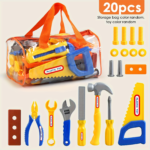 Kids Pretend Play Tool Set with Toolbox & Screwdriver 10–30 Pcs - 19-piece Set [Free Storage Bag]