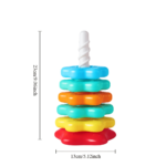 6-Layer Rainbow Spinning Stacking Tower – Toddler Sensory Toy