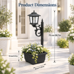 Solar Flower Pot Light 1/2-Pack – Vintage Planter Pathway Lamp