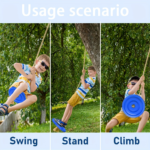 Octagonal Petal Disc Swing with Heavy-Duty Rope for Kids