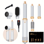 5-in-1 Hot Air Styler & Hair Dryer Brush with Auto Curler - White