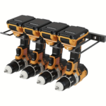 Wall-Mount Power Tool Organizer – Heavy-Duty Metal Drill Rack - Single Tie