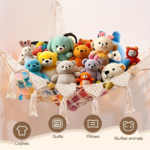 Extra Large Plush Toy Mesh Hammock – Stuffed Animal Storage Net